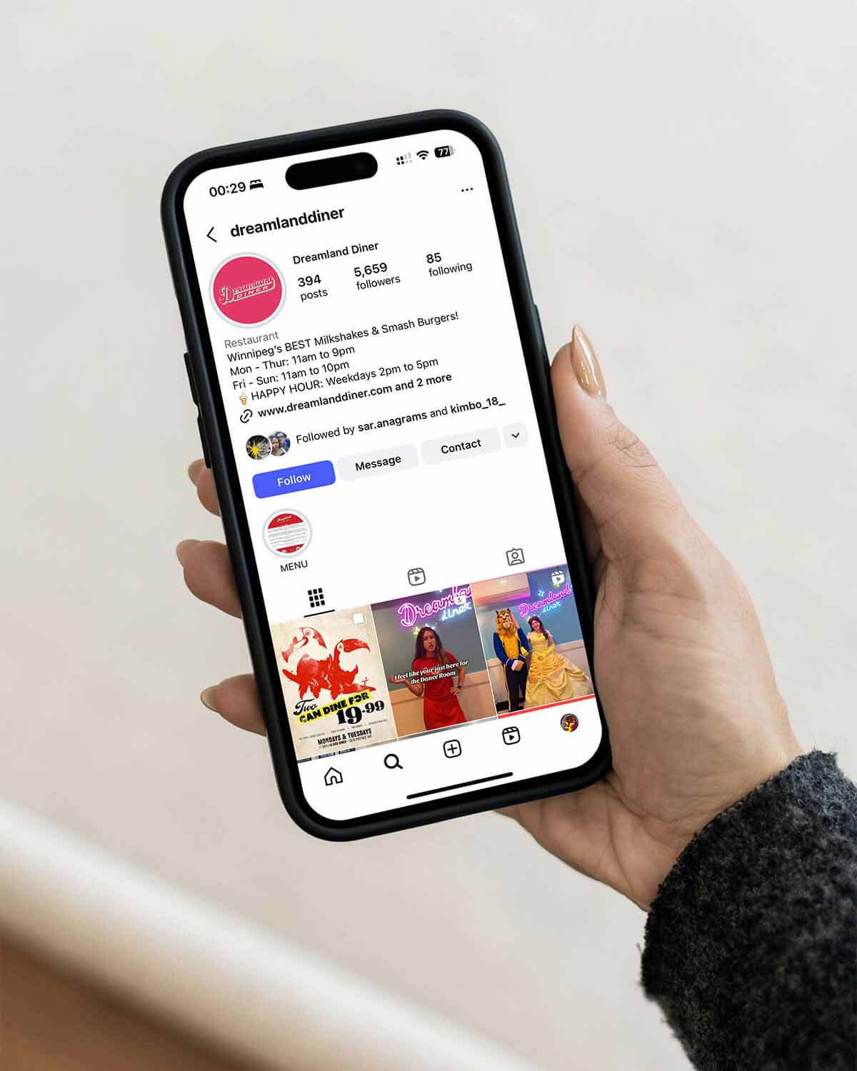 Dreamland Diner social media post mockup