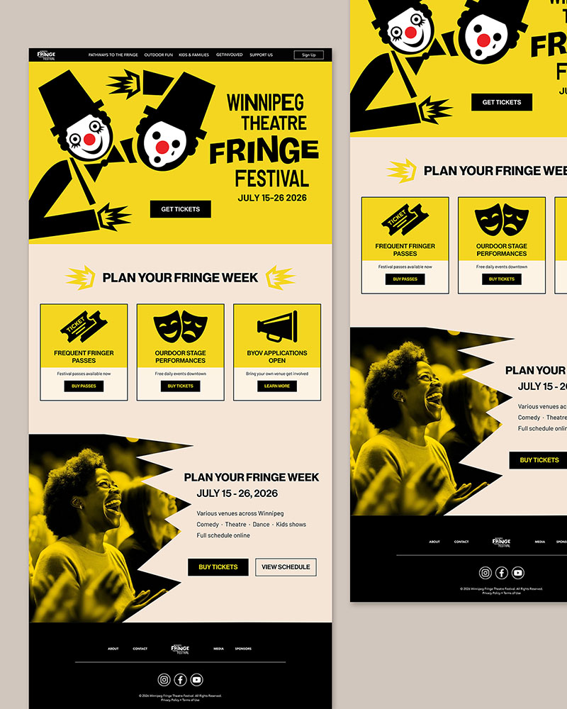 Winnipeg Fringe Theatre Festival website design