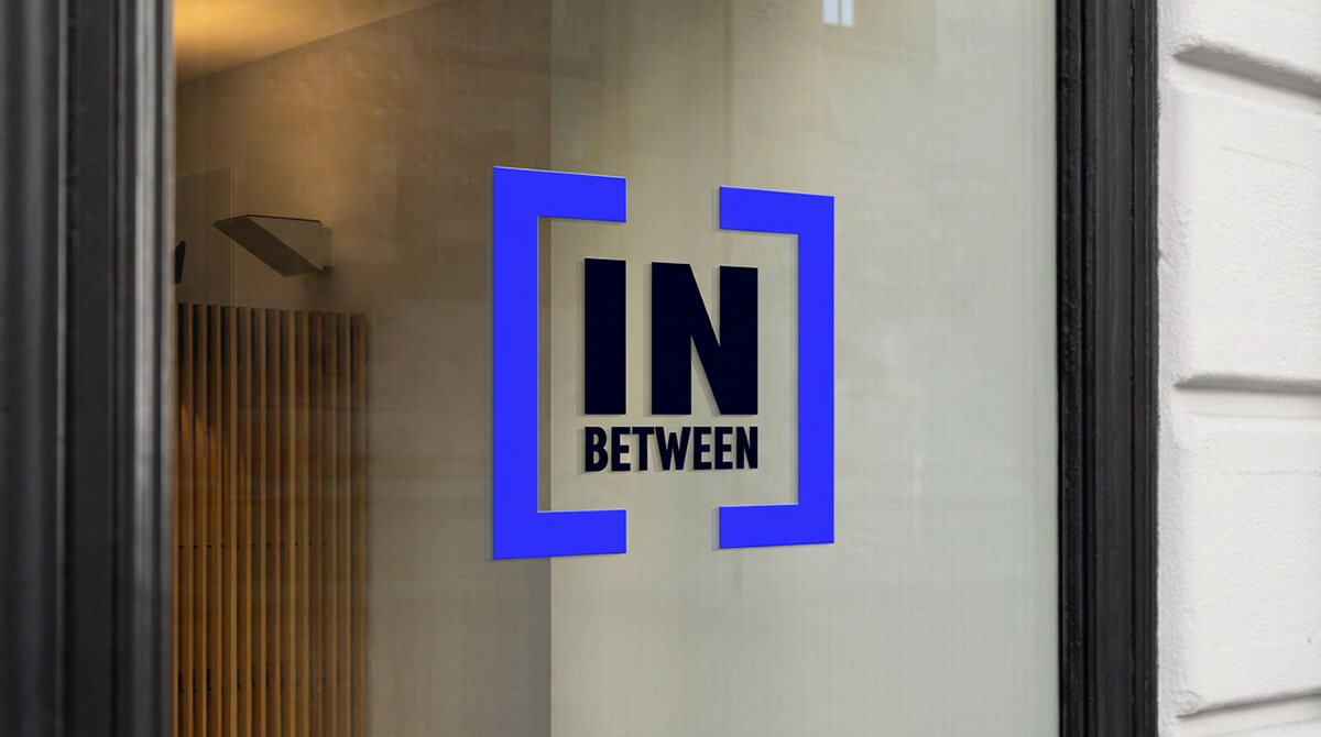 In Between campaign applied as a window sticker installation