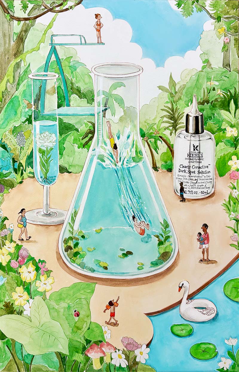 Kiehl&rsquo;s watercolor illustration