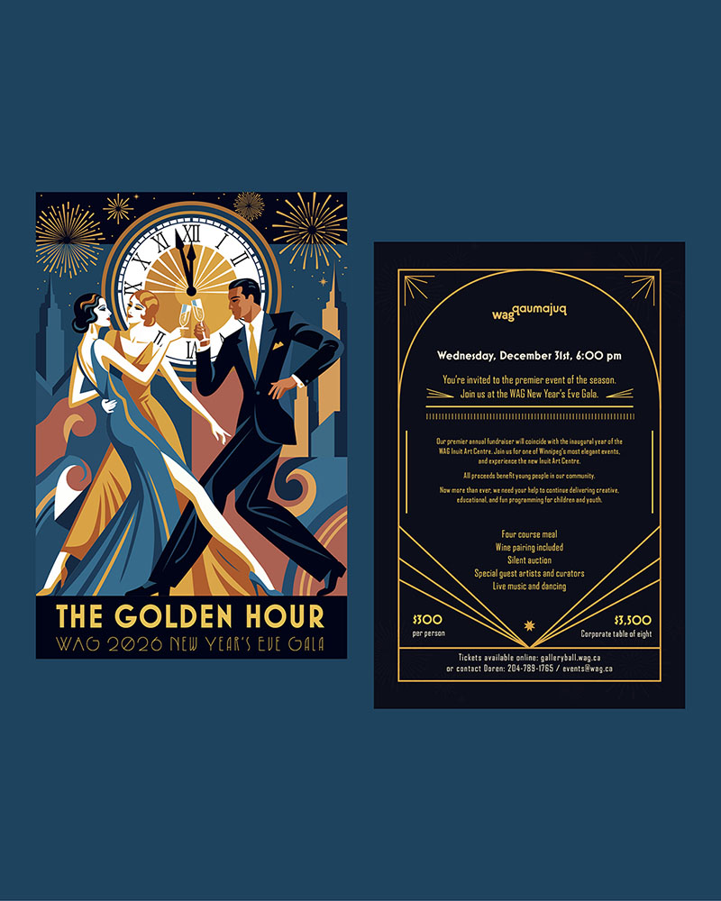wag Invitation cards with dark blue background