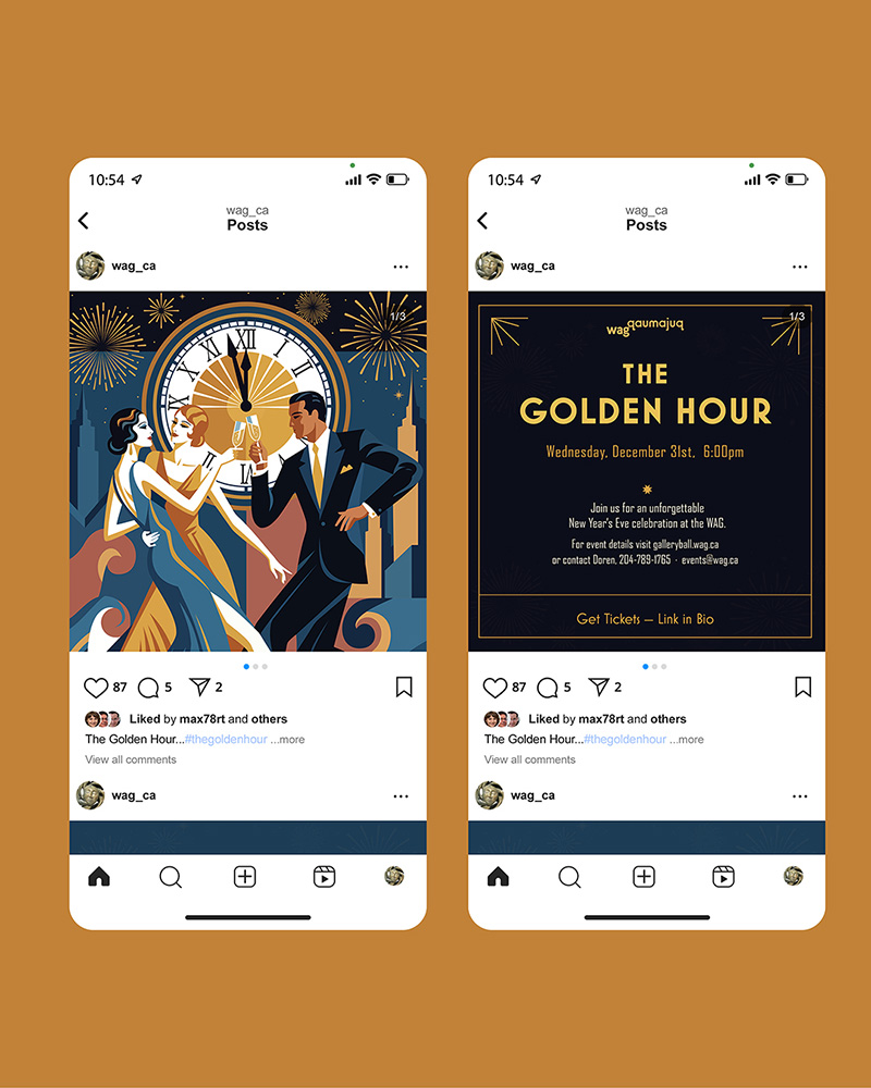 wag Invitation cards instagram poster with yellow background